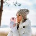 thumbnail image 3 of Portable Hand Warmer 2 In 1 Camping Hand Warmers with Digital Display 3 Heat Settings Double-Sided Heating Magnetic Split Hand (Pink), 3 of 7