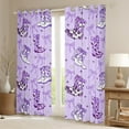 thumbnail image 2 of Erosebridal Purple Cowgirl Boots Curtains and Drapes (42x63),Bow Bowknot BlackoutCurtains for Bedroom,Vintage Farm Style Curtains Pack of 2 (42x63),Microfiber Bedroom Decor, 2 of 7