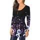 thumbnail image 4 of Pntutb moda mujer cuello redondo manga larga camiseta otoño estampado botón blusa suelta tops Pntutb Pntutb-5014, 4 of 4
