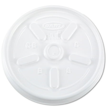 Dart Vented Plastic Hot Cup Lids, 10 oz Cups, White, 1,000/Carton