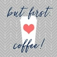thumbnail image 2 of Dos Santos, Bella 20x20 Black Ornate Wood Framed with Double Matting Museum Art Print Titled - But First, Coffee!, 2 of 4