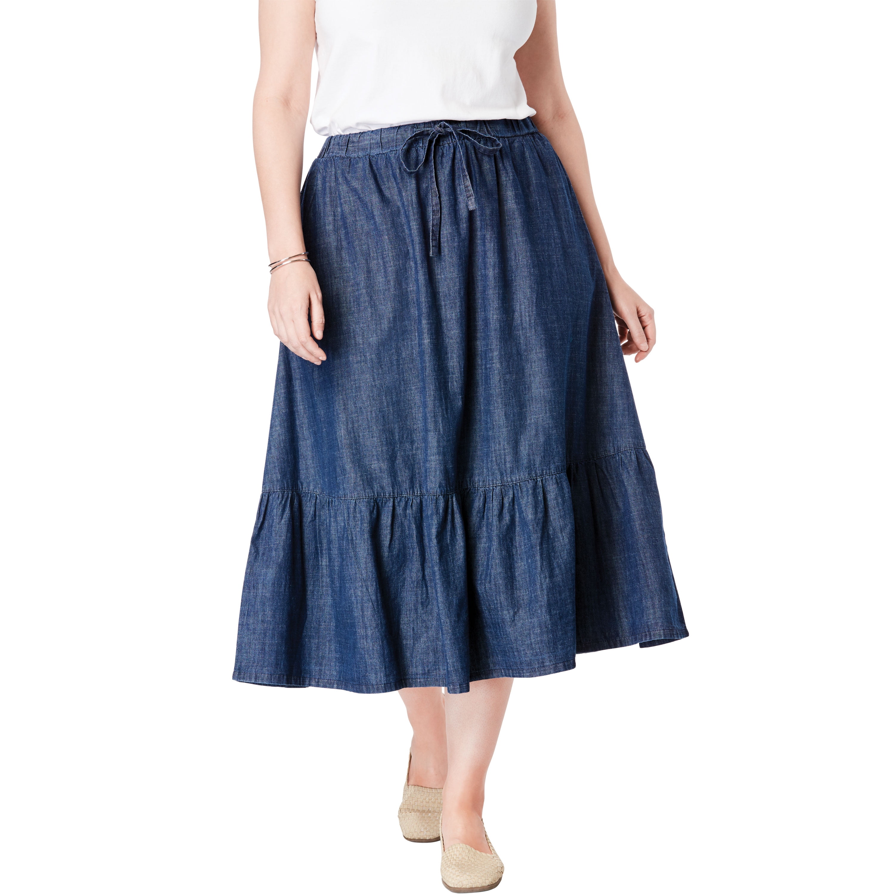 chambray drawstring skirt