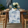 thumbnail image 4 of Blue Table Runner 13x36 inch Watercolor Cotton Linen Dining Table Runner Ideal for Dresser Kitchen Coffee Tables - Machine Washable, 4 of 9