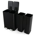 thumbnail image 1 of Costway 16 Gallon Dual Step Trash Can Recycle Bin Stainless Steel Bucket Pedal Black, 1 of 10