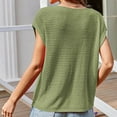 thumbnail image 4 of Kaemgyyd Women's Tops Casual Oversized Scoop Neck Short Sleeve Crochet Knit Shirt Lightweight Hollow out Spring Summer Tunic Blouse, 4 of 4