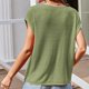 thumbnail image 3 of Camisas de Manga Corta Mujeres de Moda de Color Sólido Cuello Redondo de Punto Superior, Grande Blusa de Poliéster Casual para el Verano Al Aire Libre Y el Uso Diario, 3 of 4