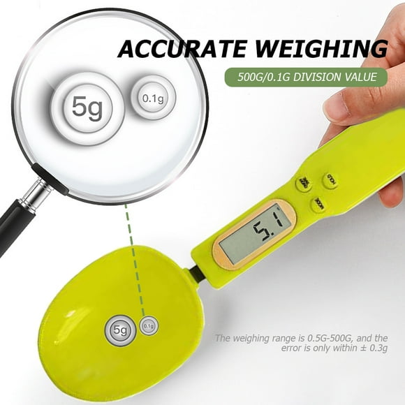 Peggybuy Mini Food Weight Measuring Spoon Removable Digital Display Washable for Home Use