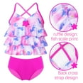 thumbnail image 7 of YONGHS Kids Girls Mermaid Swimsuit 2PCS Bikini Summer Bathing Suit Tankini Tops with Bottoms Silhouette Pink 12, 7 of 7