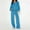 Blue, variant on Frostluinai Velour Sweatsuits for Women Full Zip Oversized Hoodies High Waist Wide Leg Pants Solid Casual Athletic Tracksuits with Pocket