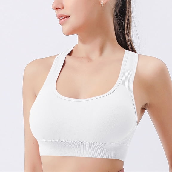 CheerKidz Women's Solid Color Seamless Yoga Bra with High Elasticity - Shaping and Breast Support Sports Bra for Gym, Workout, and Daily Wear White L