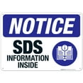 thumbnail image 1 of SDS Information Inside Sign, ANSI Notice Sign, 10x14 Aluminum, 1 of 1