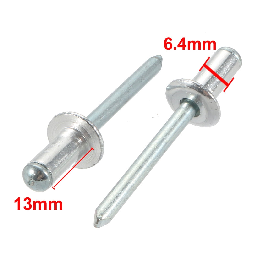 Tasharina 40 Pcs 6.4mm x 13mm Aluminum Open End Large Flange Blind Rivets