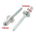 thumbnail image 2 of Tasharina 40 Pcs 6.4mm x 13mm Aluminum Open End Large Flange Blind Rivets, 2 of 2