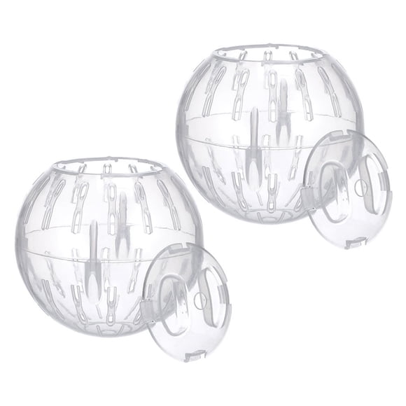 LEEYNEER 2Pcs Hamster Ball Clear Plastic Sport Ball For Hamster Running Exercise Ball With Stand Small Pet Rodent Guinea Pig Mice Gerbil Jogging Ball Toy Transparent
