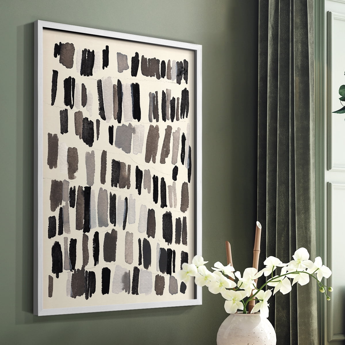 Chalk and Flint III Framed Print in White Solid Wood Framed Print No Nail Hanging