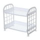 thumbnail image 2 of Plastic Shelf Organizer | Desktop Double-Layer Hollow Design | White Sturdy Storage Rack for Bathroom, Kitchen, Living Room | Mesh Drainage | Elevated Base | 21.5x14x20cm | 1 Piece, 2 of 6