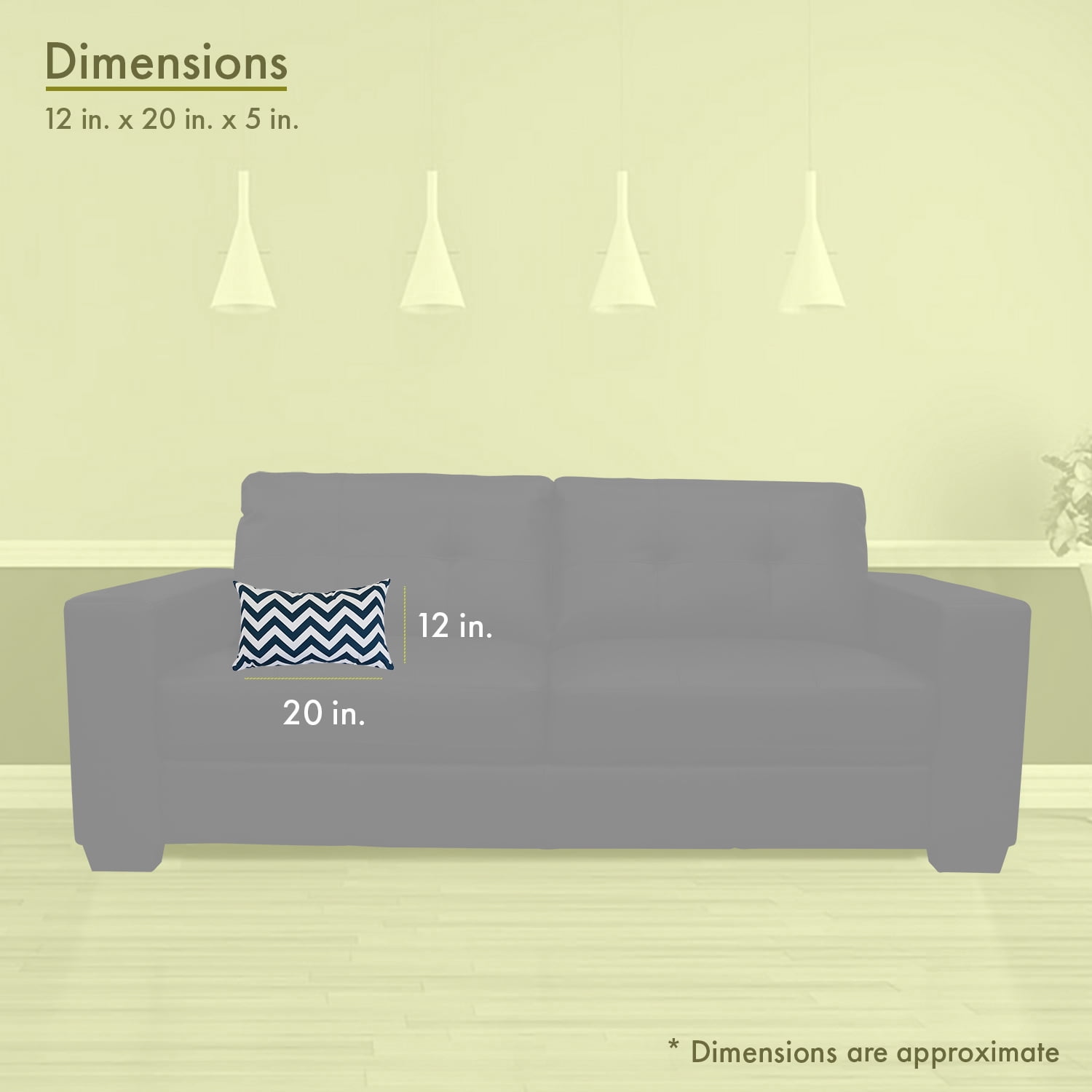 Majestic Home Goods Chevron Indoor Outdoor Small Decorative Throw Pillow