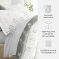 thumbnail image 5 of Noble Linens 8 Piece Patterned Duvet Bedding Bundle, Botany Floral Gray, Queen, 5 of 6