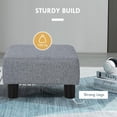 thumbnail image 5 of Ottoman Foot Rest, Small Foot Stool with Linen Fabric Upholstery and Plastic Legs, Cube Ottoman for Living Room, Gray, 5 of 9