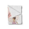 thumbnail image 2 of Umbrella Girl Soft Flannel Fleece Blanket, Slim Woman in a Traditional Dress Beside a Cherry Blossom Tree, Cozy Plush for Indoor and Outdoor Use, 50" x 60", Baby Pink and Multicolor, by Ambesonne, 2 of 5