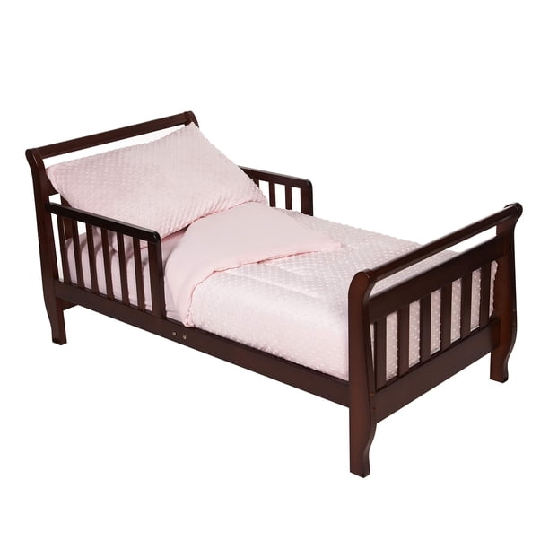 TL Care Minky Dot Chenille Juego de cama para niños pequeños de 4 piezas, color rosa, para niños y niñas