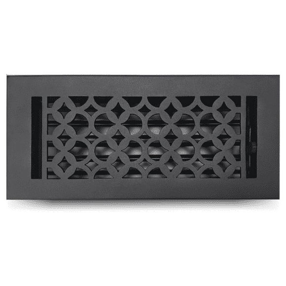 Prima Decorative Hardware Housse d'Aération de Plancher 4 x 10 VR 100 avec Registre, Design Champignon Tudor, Aluminium Coulé pour Plancher, Revêtement en Poudre, Taille Extérieure 6 x 12 Pouces