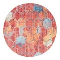 thumbnail image 3 of Unique Loom Rainbow Collection Area Rug - Honeycomb (6' 1" Round Red/Blue), 3 of 6