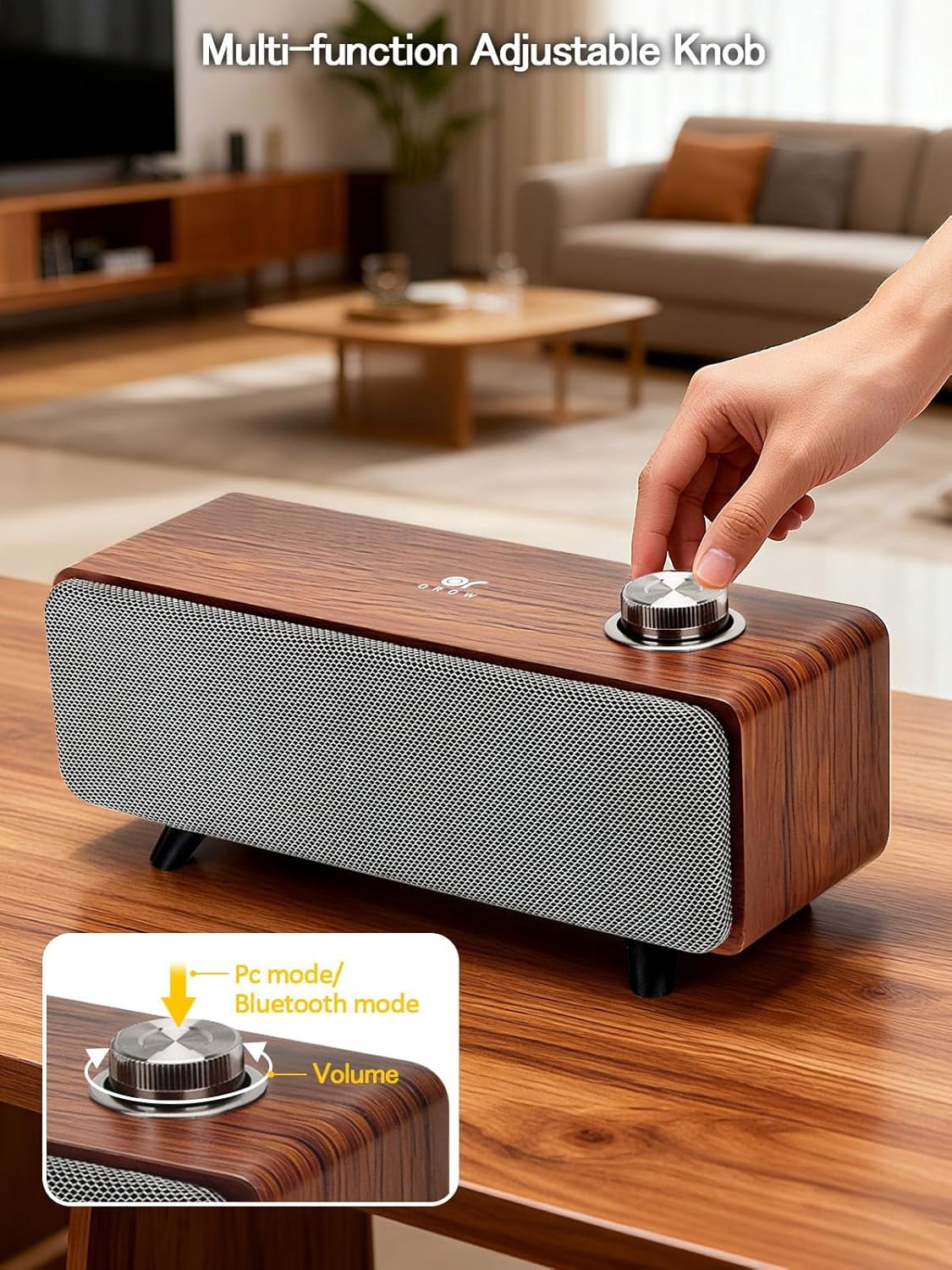 Computer Speakers,10W PC Speakers with Bluetooth,Stereo Sound & Enhanced Bass,USB Laptop Speakers,Sound Bar for PC, Phone and Mac(S207) (Brown)