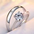 thumbnail image 3 of Couple Ring Korean Simple Ring Simulation Diamond Ring Open Zircon Classic Ring Couple Ring, 3 of 6