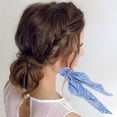 thumbnail image 2 of Unique Bargains 1 Pc Fashion Heart Pattern Hair Scrunchies Hair Ties Light Blue, 2 of 5