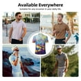 thumbnail image 5 of Gukieu Spring Flower Seasonal Print Men's Quick-drying POLO Shirt, Button-down Summer T-shirt, Suitable for Work and Outdoor Activities-Small, 5 of 6