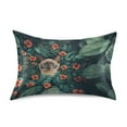 thumbnail image 7 of Yayeee Pillow Case Set of 2 Queen Size Wrinkle Resistant Pillowcase Soft Envelop Closure Cat and Leaves Pattern Cover Bedroom Decor, 7 of 7