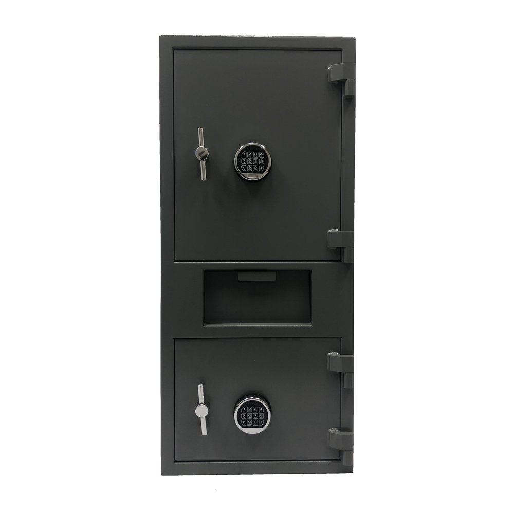 Double door drop safe with UL listed mechanical lock