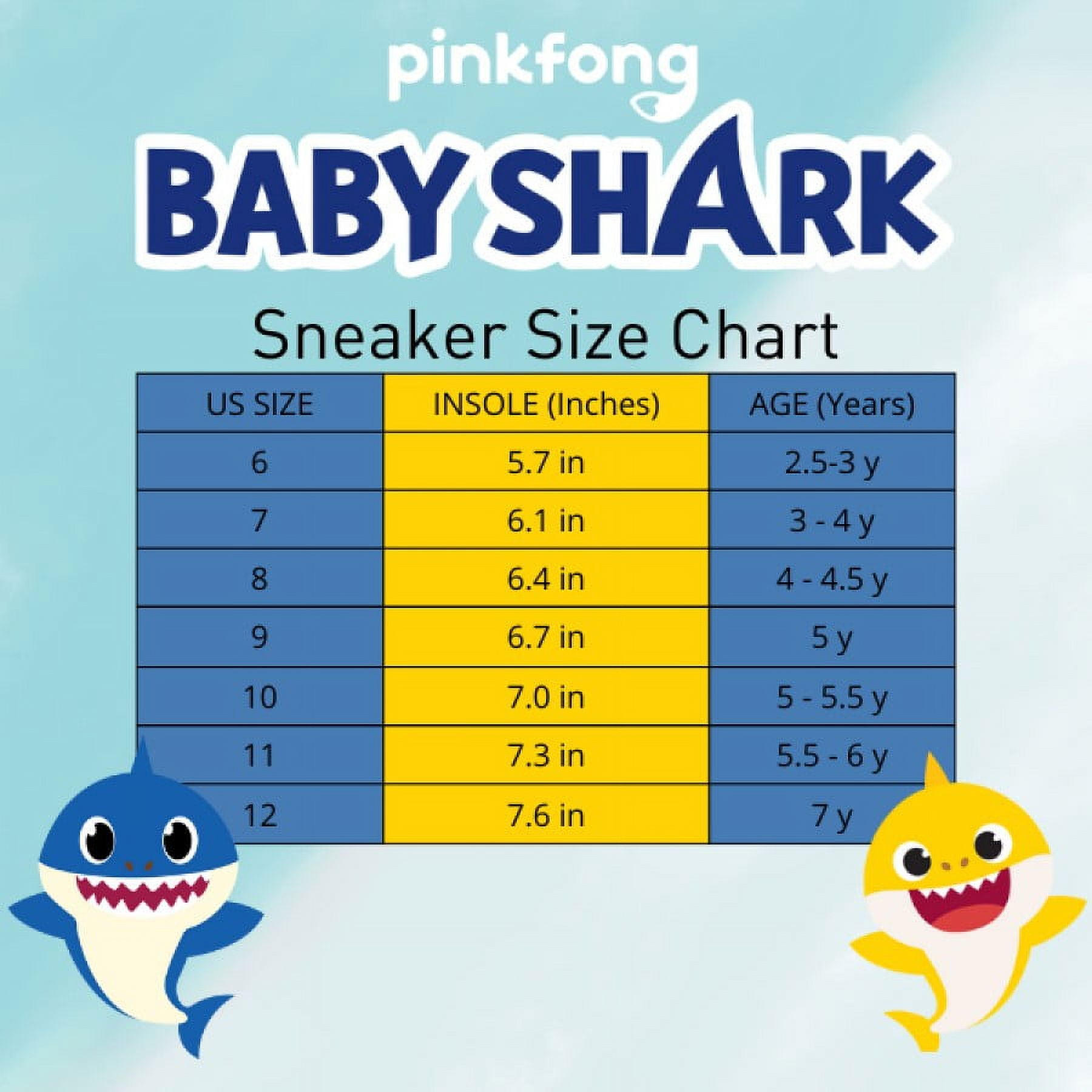 Baby Shark Boys Light Up Hook And Loop Fashion Sneakers. (Toddler Little Kids), Blue, 10