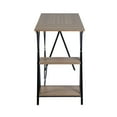 thumbnail image 3 of Pemberly Row 47'' Solid Wood Brown Wide Reversible Desk with 2 Shelves, 3 of 8