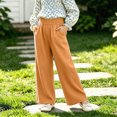 thumbnail image 2 of WXFAZCVU Toddler Girls Fleece Sweatpants Elastic Joggers Wide Leg Baggy Pants with Pockets Size 6-7 Years, 2 of 4