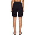 thumbnail image 3 of Only Moment Womens Lightweight Shorts Bamboo Nodes Cotton Hiking Cargo Bermuda Shorts Lightweight Knee Length Capris for Summer Travel Fishing Biker Shorts Black,XL, 3 of 7