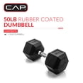 thumbnail image 3 of CAP Barbell Coated Hex Dumbbell, Single, 50 lb, Black, 3 of 8