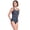 Deep Sea Navy Adorn Floral, variant on Women's Long Chlorine Resistant Soft Cup Tugless Sporty One Piece Swimsuit
