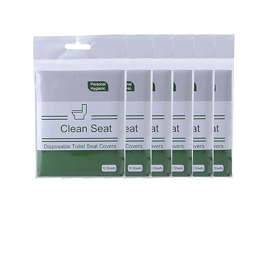 50 Pack Flushable Toilet Seat Covers – Disposable Paper Toilet Seat Covers for Travel, Adults & Kids, Hygienic & Biodegradable, Universal Fit (38 × 46 cm / 15 × 18.1 in)
