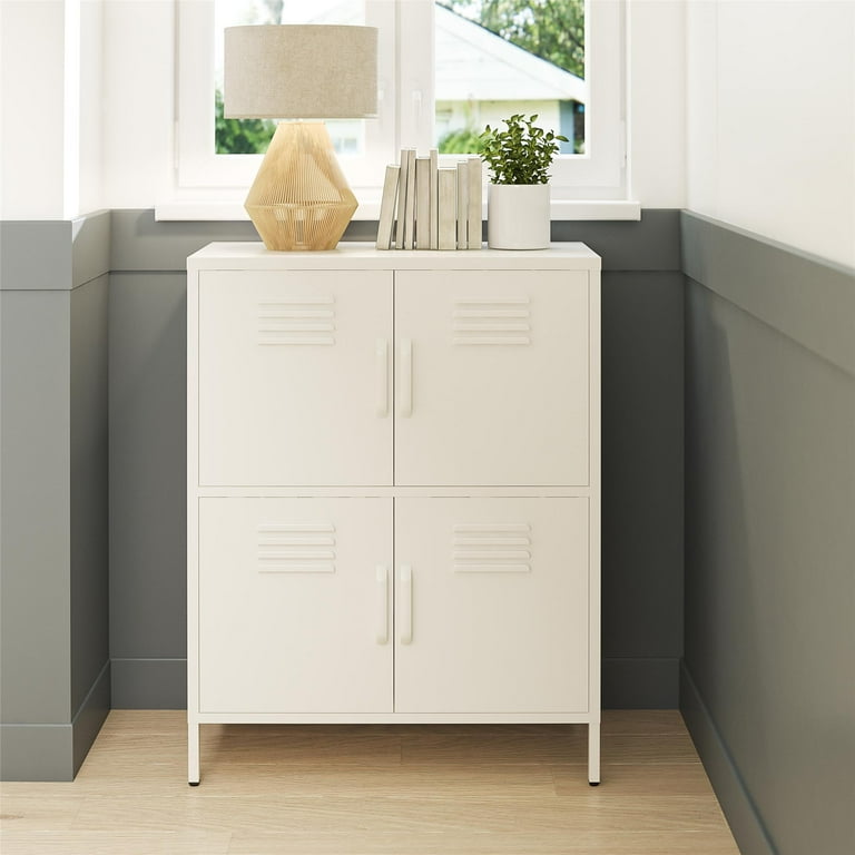 RealRooms Shadwick 4 Door Metal Locker Style Accent Storage