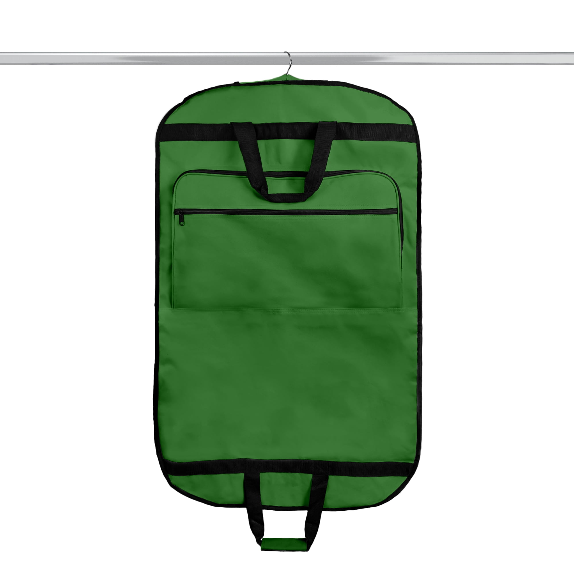 DALIX 39" Business Garment Bag Cover for Suits and Dresses Clothing Foldable w Pockets in Dark Green
