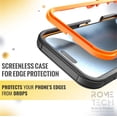 thumbnail image 3 of Rome Tech Funda para iPhone 16 Plus con Clip para Cinturón y Soporte, Carcasa Protectora de Doble Capa a Prueba de Golpes sin Pantalla - Negra y Naranja, 3 of 5