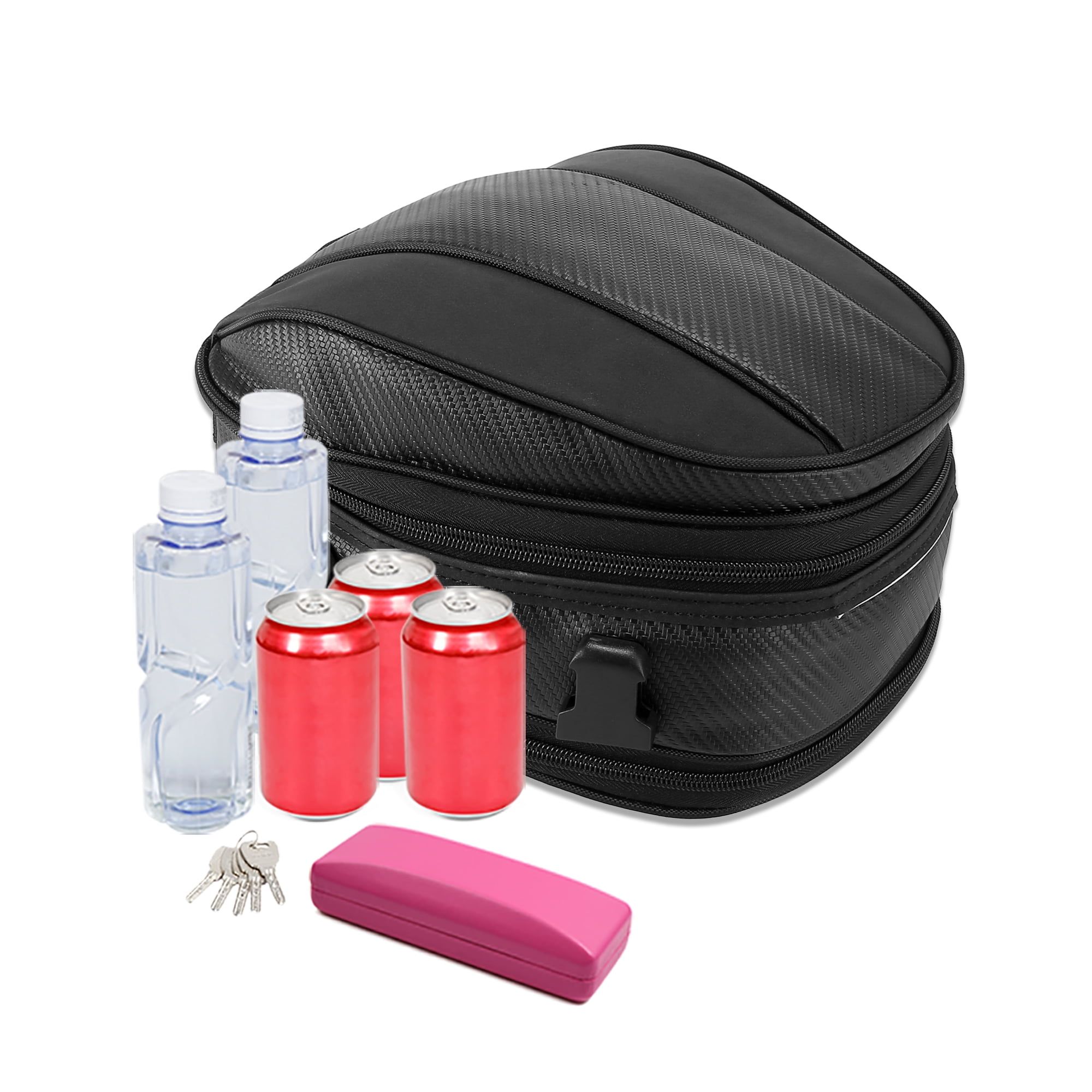 Unique Bargains Motorcycle Seat Tail Bag Cycling Travel Rear Bag 1680D Backpack Black