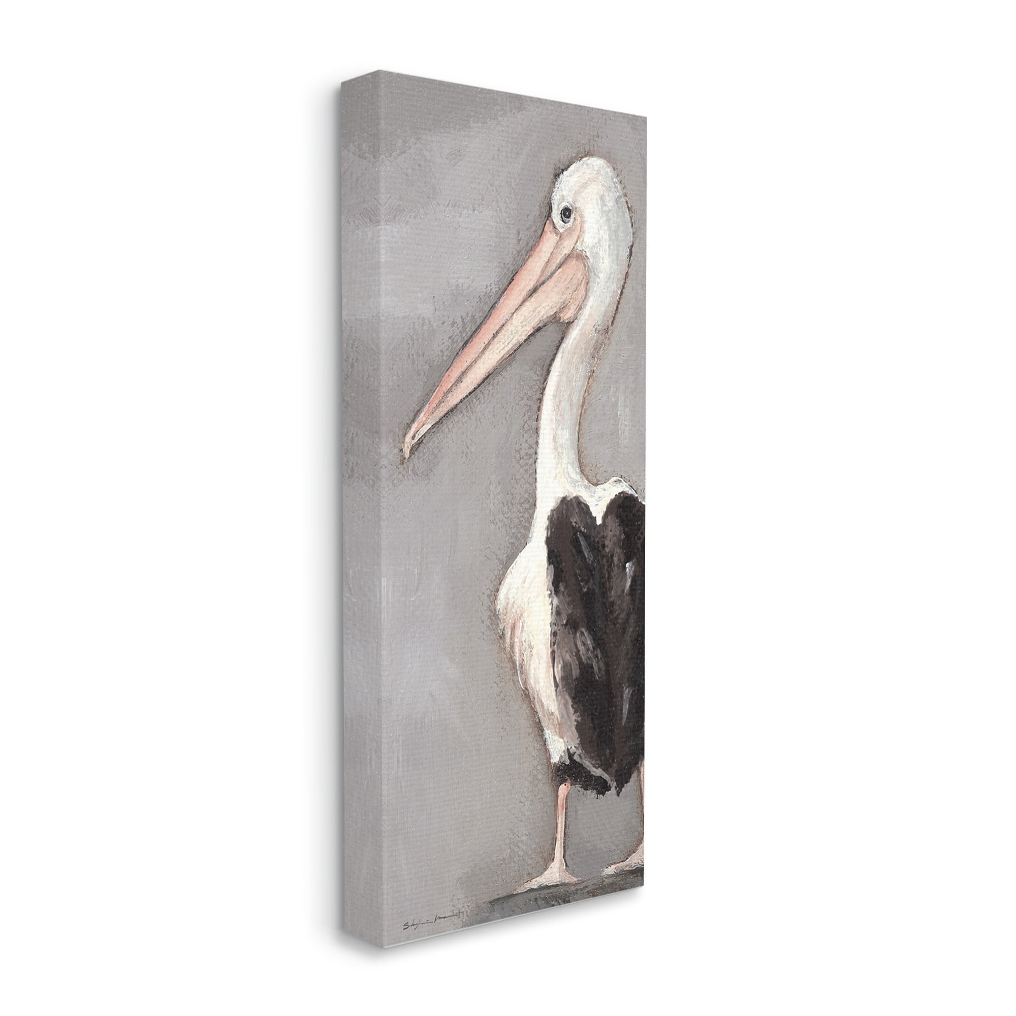 Stupell Industries Beach Pelican Portrait Long Beak Waterfowl Bird, 13 x 30, Design by Stephanie Workman Marrott
