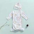 thumbnail image 4 of Kmbangi Pyjama pour Bébé avec Chapeau, Imprimé Soleil, Col Rond, Manches Longues, Bonnet de Nuit, 4 of 8