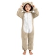thumbnail image 3 of MKOSPLRT Girls Fleece Onesie Animal One-Piece Pajamas Kids Zip-Front Hooded Sleepwear Soft Comfy Fuzzy Jumpsuits 4-14 Years, 3 of 7