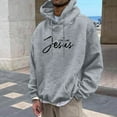 thumbnail image 2 of CONFREE Men's Hoodies Letter Prints Hoodies For Men Graphic Long Sleeve Casual Pullover Hooded Sweatshirts With Pockets, 2 of 6