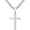 Silver Cuban Chain 20 in, variant on 18K Gold Over 925 Sterling Silver Cross Necklace for Men/Women, Stainless Steel Cuban/Rope Chain Cross Pendant 18-24 inch, Religious Jewelry Gifts for Men