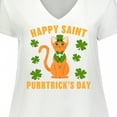 thumbnail image 4 of Inktastic St. Patrick's Day Happy Saint Purrtrick's Day Women's Plus Size V-Neck T-Shirt, 4 of 5
